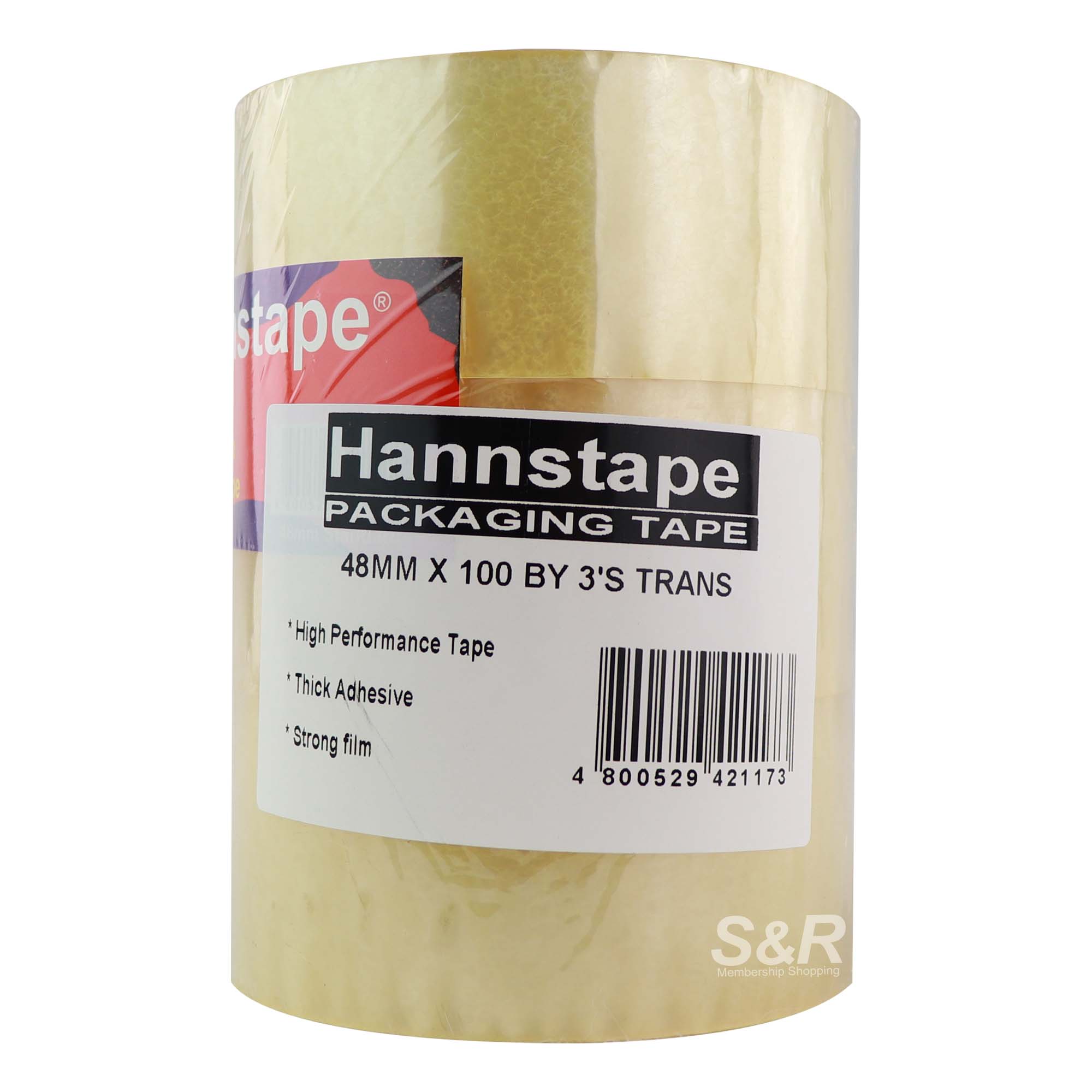 Hannstape Transparent Packaging Tape 3pcs